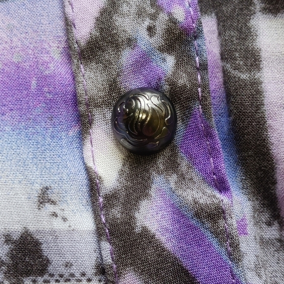 Rock 47 by wrangler purple plaid shirt - Picture 5 of 8